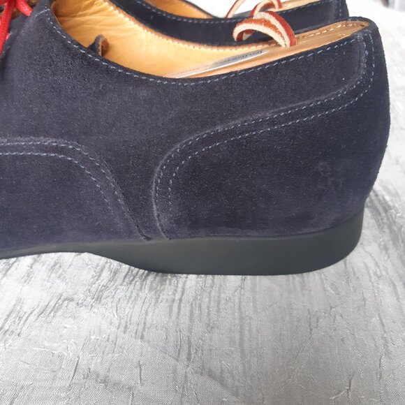 Paul Smith SZ 42 (9.5) Blue Suede Lace Up Low Top Almond Toe Derby - Picture 6 of 15